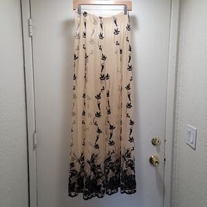 Staring at Stars Cream and Black Floral Wide Leg Pants